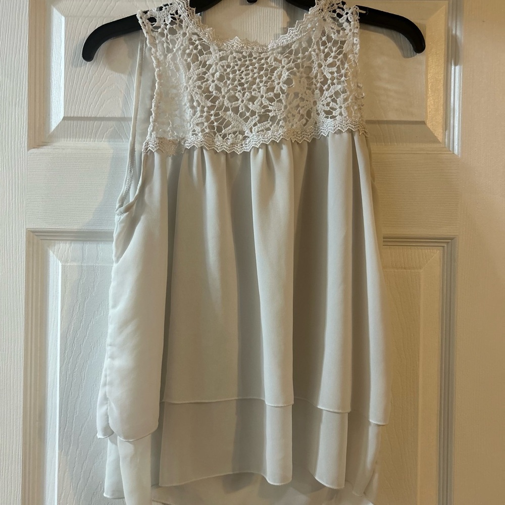 Elegant White Lace Women's Top